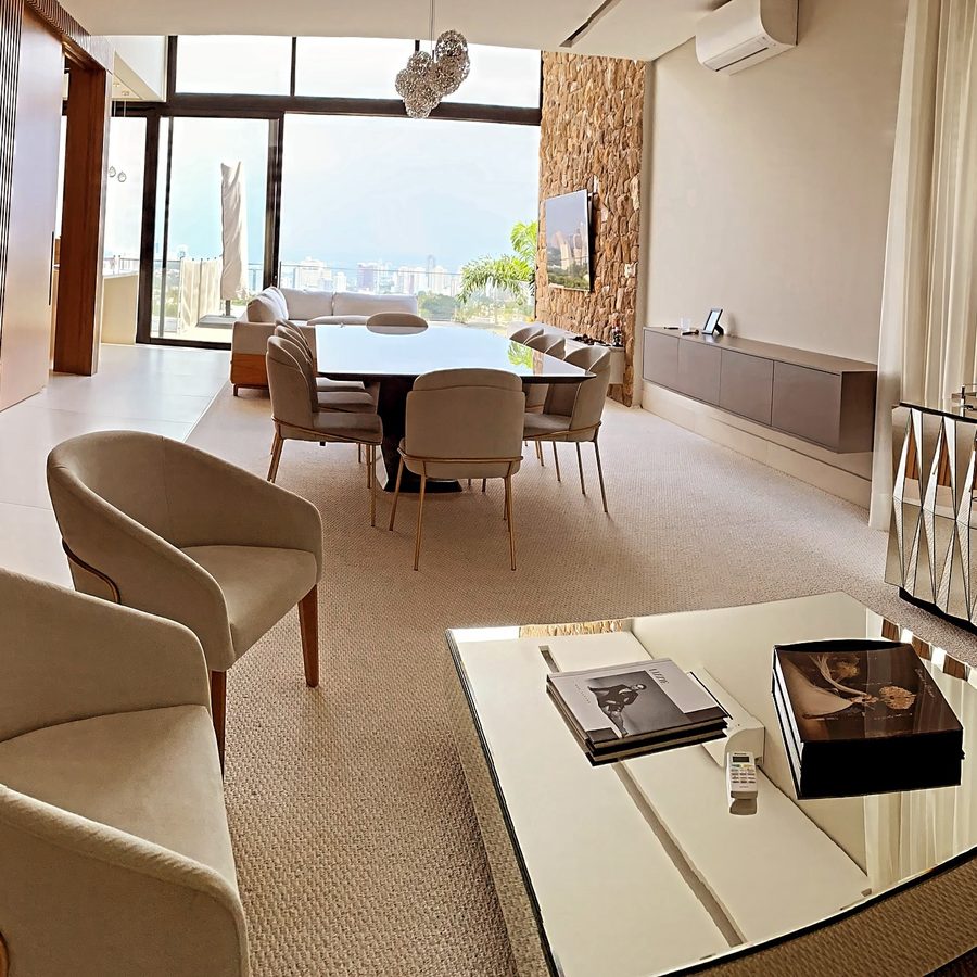 Sala de estar com sofás renovados